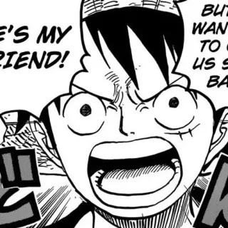 ➖ Luffy One Piece FRIEND! luffy, one piece, anime, manga, ami telegram sticker