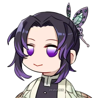 🙂 Shinobu Kocho Demon Slayer @HAWKS Anime, Demon Slayer, Shinobu Kocho, Schmetterling, Aufkleber whatsapp sticker