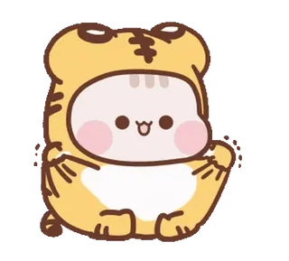 😢 kartun, stiker, lucu, binatang, harimau, cosplay telegram sticker