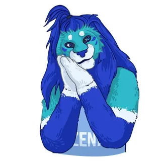 😴 Furry, Lion, Anthro, Mignon, Cartoon, Mascotte, Illustration telegram sticker