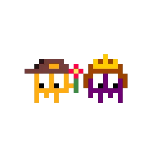 🥰 Pixel art, Fofo, Casal, Flor, Arte digital, 8-bit telegram sticker