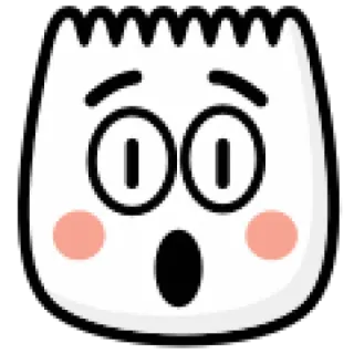 😳 Emoji, Dibujo animado, Cara, Impactado, Expresión, Sorprendido, Lindo telegram sticker