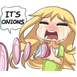 😭 IT'S ONIONS onion, crying, food, cartoon, cooking telegram sticker