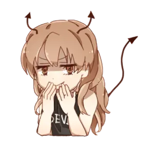 👩 DEVIL Teufel, Anime, Cartoon, Dämon, Mädchen telegram sticker
