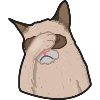 😐 猫, 生气, 失望, 捂脸, 失败, 可爱 whatsapp sticker