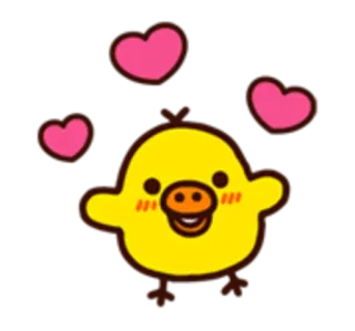 🐤 милый, мультяшный, каваий, животное, цыпленок, любовь, сердце telegram sticker
