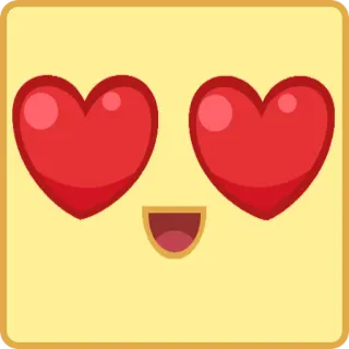 😍 Emoji, Miłość, Oczy w serca, Słodki, Kreskówka, Wyrażenie, Szczęśliwy telegram sticker