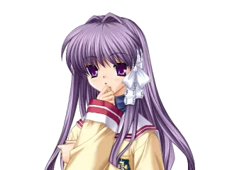 🤔 anime, dziewczyna, fioletowe włosy, mundurek szkolny telegram sticker