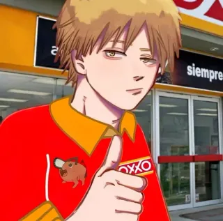 ✌️ Denji Chainsaw Man siempre chainsaw man, เด็นจิ, oxxo, อนิเมะ, มังงะ whatsapp sticker