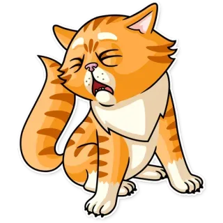 😣 gato, animal, gato laranja, fofo, desenho animado, adesivo, felino telegram sticker