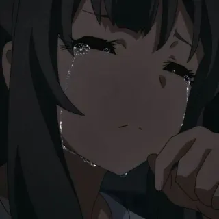 🎡 Anime, Piangere, Triste, Lacrime, Ragazza, Emozionale, Animazione telegram sticker