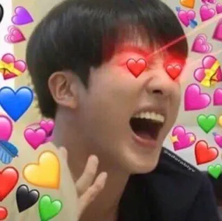 😍 Jin adorablyv heart, kpop, love, hearts, eyes, cute, meme telegram sticker