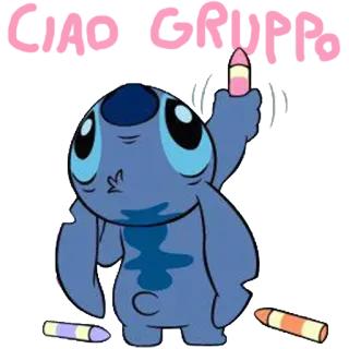 🐨 Stitch CIAO GRUPI Stitch, Lilo & Stitch, crayon, cartoon, greeting telegram sticker