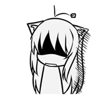😕 Аниме, Кошачьи ушки, Манга, Милый, Каваий telegram sticker