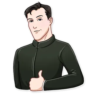 👍 ยกนิ้วโป้ง, การ์ตูน, คน, บวก, สติกเกอร์ telegram sticker