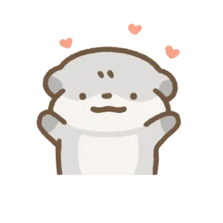 🥰 mignon, animal, loutre, kawaii, autocollant whatsapp sticker