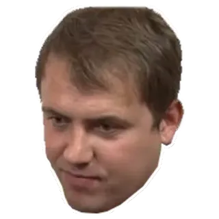 😐 hombre, cabeza, cara, retrato, expresión, pegatina telegram sticker