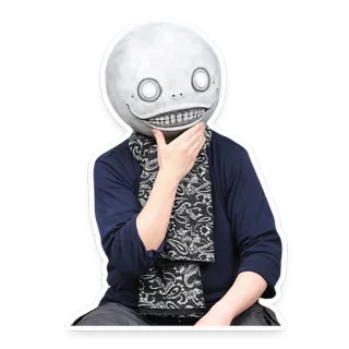 🤜 Emil Nier nier automata, emil, videospiel, charakter, maske whatsapp sticker