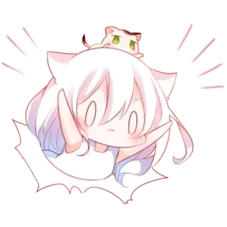😃 Anime, Lindo, Gato, Kawaii, Manga, Dibujos animados, Animado whatsapp sticker