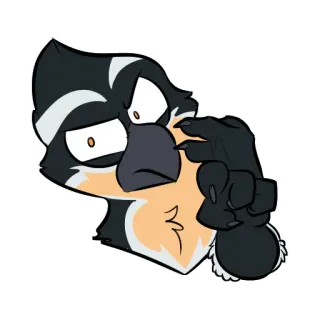 👀 pássaro, desenho animado, animal, peludo telegram sticker