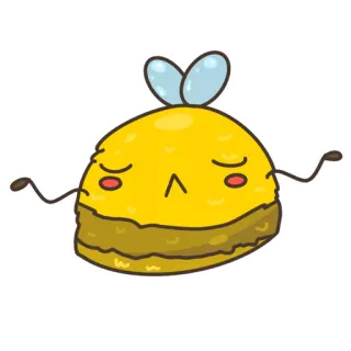 🤷‍♀ bij, cartoon, schattig, insect, geel, wafel telegram sticker