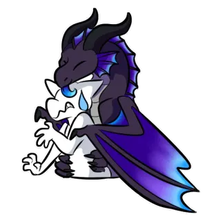 🍭 dragões, fantasia, abraçando, fofo, desenho animado, animais, répteis telegram sticker