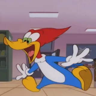 😛 Woody Woodpecker Cartone animato, Picchio, Divertente, Retro, Classico telegram sticker