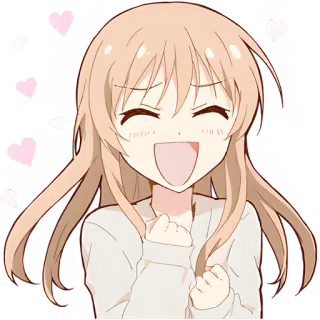 🤩 애니메이션, 소녀, 귀여운, 하트, 행복 telegram sticker