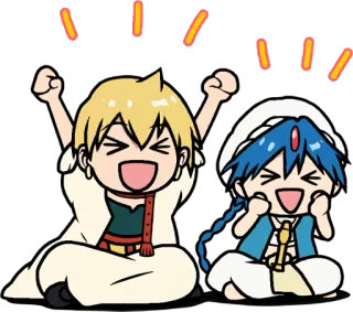 🤩 Aladdin Magi anime, characters, magi, aladdin, celebration telegram sticker