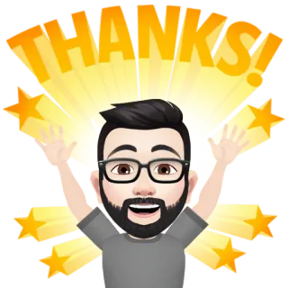 ✳️ THANKS! thanks, gratitude, appreciation, stars, cartoon, avatar telegram sticker