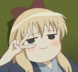 ✌️ Anime, Dessin animé, Personnage, Signe de paix, Mignon, Fille telegram sticker