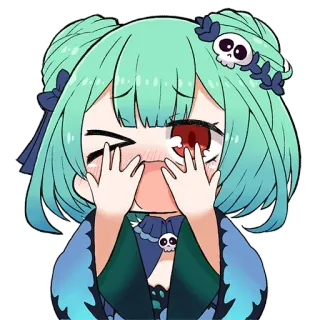 😳 Аниме, Мультфильм, Персонаж, Милый, Каваий, Наклейка whatsapp sticker