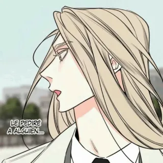 🧬 LE PEDIRÉ A ALGUIEN... Manhwa, Anime, rubia, vista lateral telegram sticker