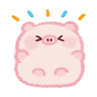 😍 돼지, 귀여운, 카와이, 만화, 동물, 분홍 telegram sticker
