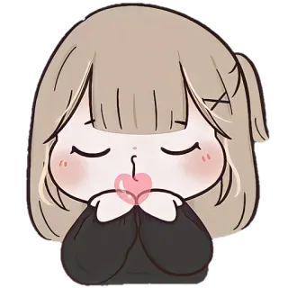 🐼 lucu, gadis, kartun, stiker, hati, cinta telegram sticker