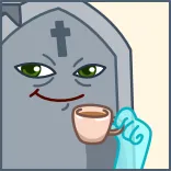 ☕️ batu nisan, hantu, kopi, teh, kuburan telegram sticker
