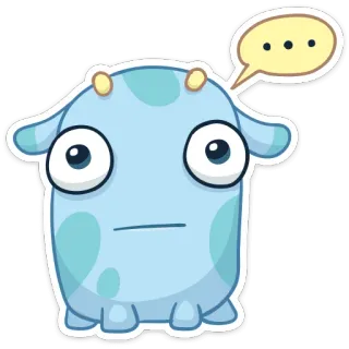 😐 mostro, cartone animato, carino, blu, occhi, creatura telegram sticker