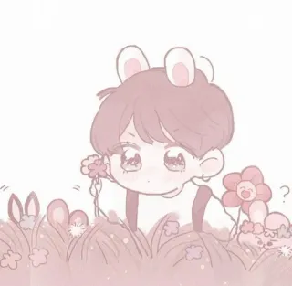 🩰 bunny, flowers, cartoon, cute, character, anime telegram sticker