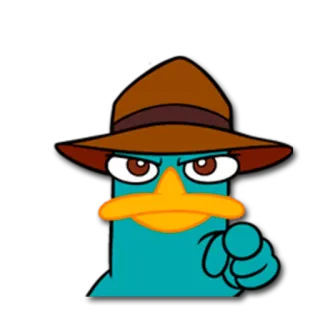 😑 Perry the Platypus Phineas and Ferb Perry, Ornitorinco, Phineas e Ferb, Cartone animato, Agente P telegram sticker
