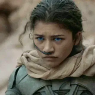 😐 Chani Dune Dune, Chani, Zendaya, movie, science fiction, character telegram sticker