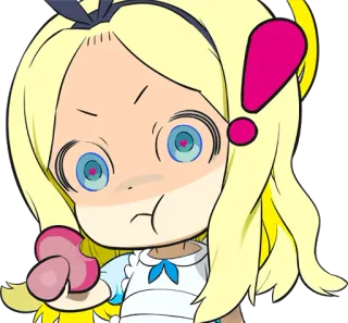 😟 生气, 动漫, 感叹号, 角色, 卡通, 表情, 手势 whatsapp sticker
