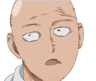 😕 Saitama One-Punch Man Saitama, One-Punch Man, anime, mangá, engraçado, chocado, confuso telegram sticker