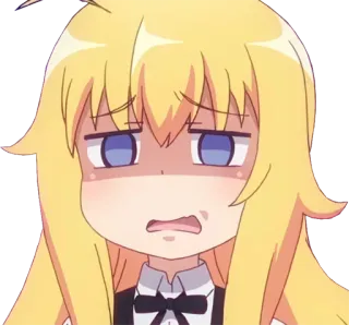 😣 Anime, Dessin animé, Personnage, Manga, Fille, Cheveux blonds whatsapp sticker