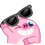 😎 豚, サングラス, かっこいい, 動物, かわいい telegram sticker