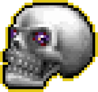 💀 skull, pixel art, skeleton, death, macabre, spooky telegram sticker