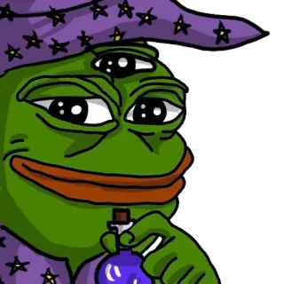 🔮 Pepe the Frog Pepe, rana, magia, mago, poción telegram sticker