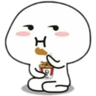 🍗 chicken, food, cartoon, bucket, drawing, eating telegram sticker