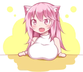😃 Anime, Kawaii, Neko-girl, Mignon, Manga telegram sticker