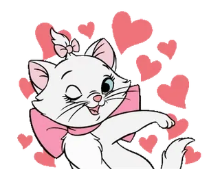 😘 Marie The Aristocats Marie, Aristocats, Disney, cat, cartoon, hearts, cute telegram sticker