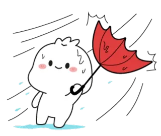 🌟 dibujos animados, paraguas, lluvia, lindo, mancha telegram sticker